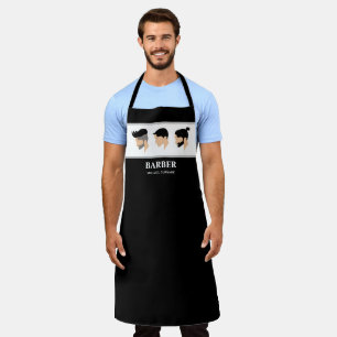 Men's Hair Styles Illustration Barber Hair Stylist Apron