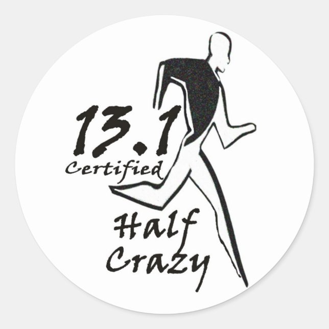 Men's "Half Crazy" Sticker (Front)