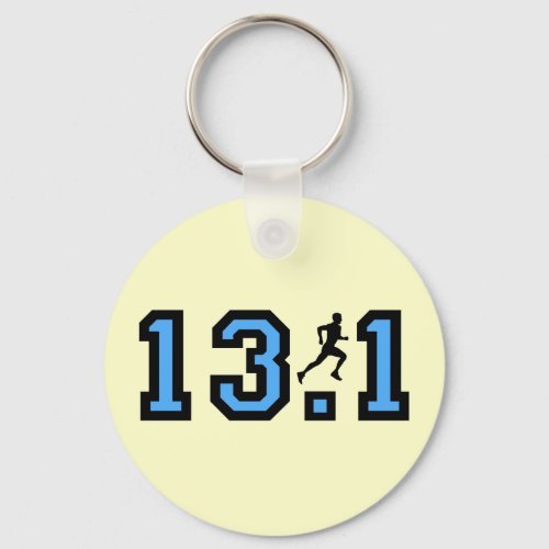 Mens half marathon keychain