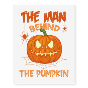Mens Halloween Pregnancy The Man Behind The Pumpki Temporary Tattoos