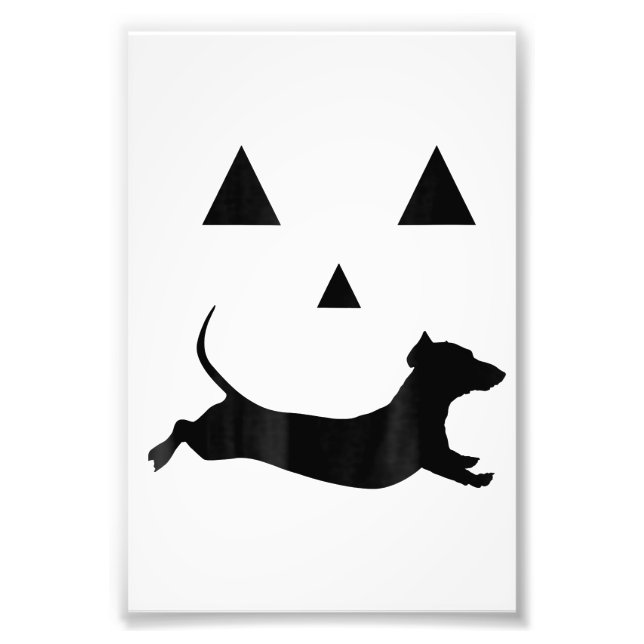 Mens Halloween Pumpkin Dachshund Jack-O-Lantern  C Photo Print (Front)