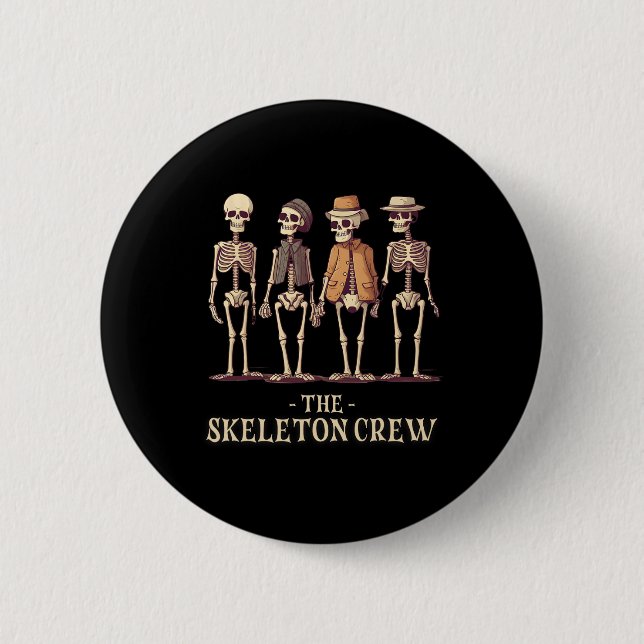 Men's Halloween Skeleton Crew  Button (Front)