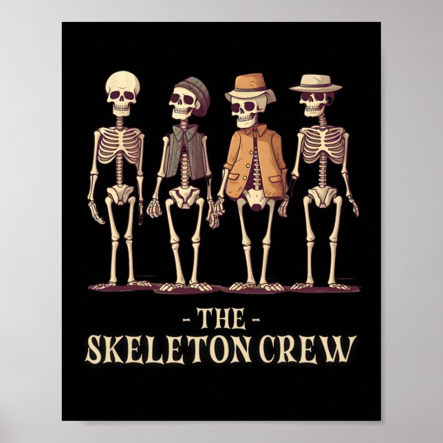 Men's Halloween Skeleton Crew  Poster (Front)