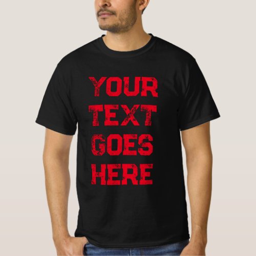 Mens Halloween Template Distressed Text Black Red T_Shirt