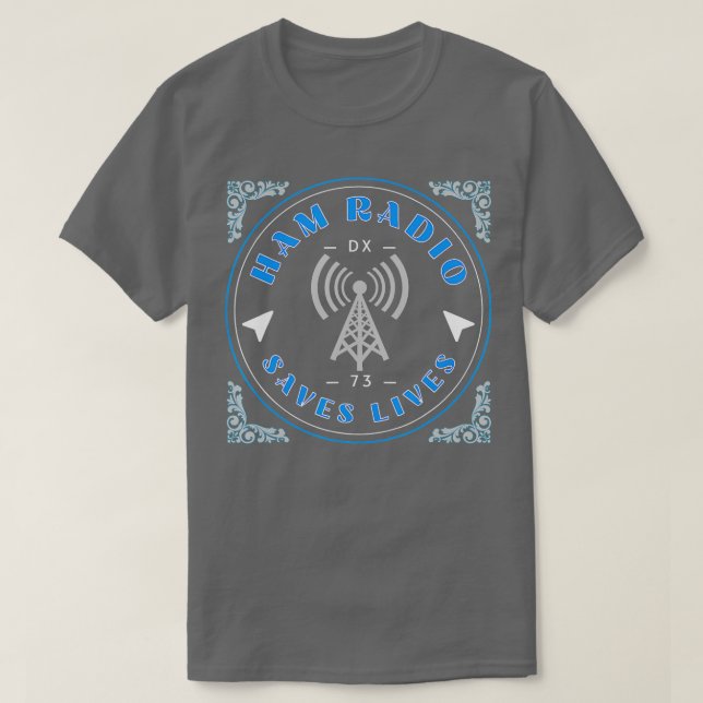 Mens Ham Radio Saves Lives Amateur Radio DX Tales T-Shirt (Design Front)