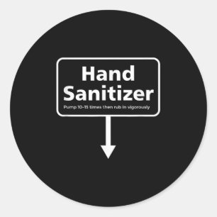 Mens Hand Sanitizer - Funny Adult Humour Christmas Classic Round Sticker