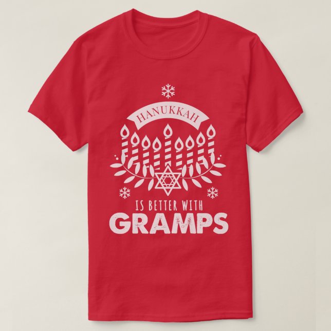 Mens Hanukkah Is Better with Gramps Matching Famil T-Shirt (Design Front)