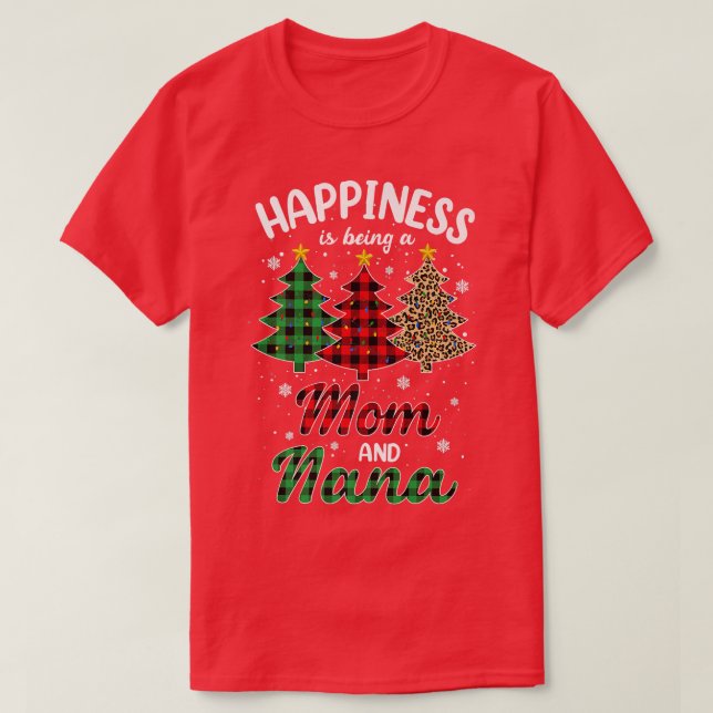 Mens Happiness is being a Mom and Memaw Leopard Ch T-Shirt (Design Front)