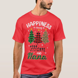 Mens Happiness is being a Mom and Memaw Leopard Ch T-Shirt