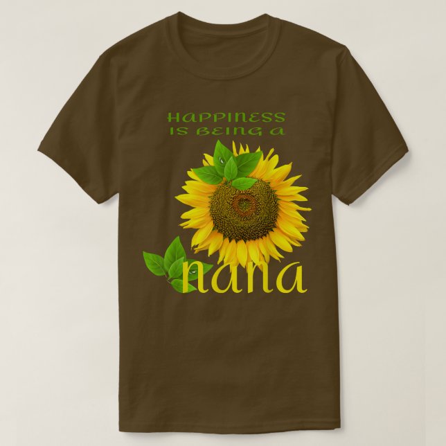 Mens Happiness Is Being A Nana Sunflower Lover gra T-Shirt (Design Front)