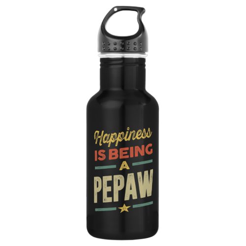 Mens Happiness is Being a Pepaw _ Father Grandpa Stainless Steel Water Bottle