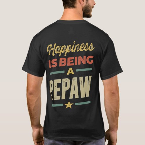 Mens Happiness is Being a Pepaw _ Father Grandpa T_Shirt
