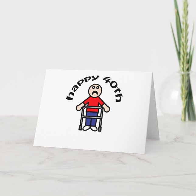 Mens, "Happy 40th" Card (Front)