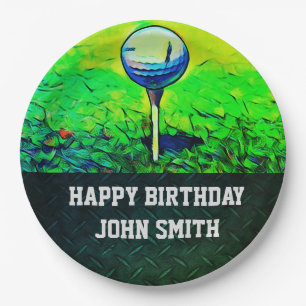 Men's Happy Birthday Golf Plates