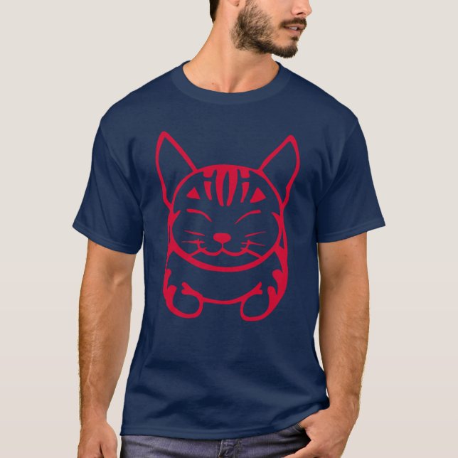 Men's Happy Cat T-shirt (red tabby) (Front)