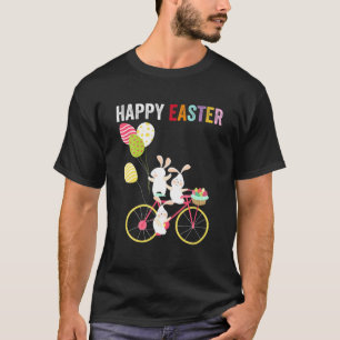 Mens Happy Easter Day Cute Bunny Biker Biking East T-Shirt