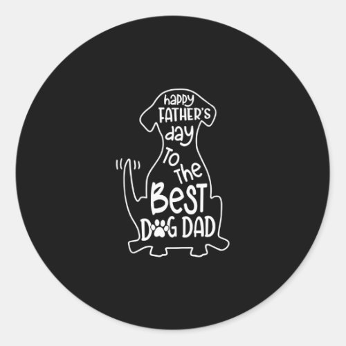 Mens Happy Fathers Day To Single Dog Dad Lover Classic Round Sticker