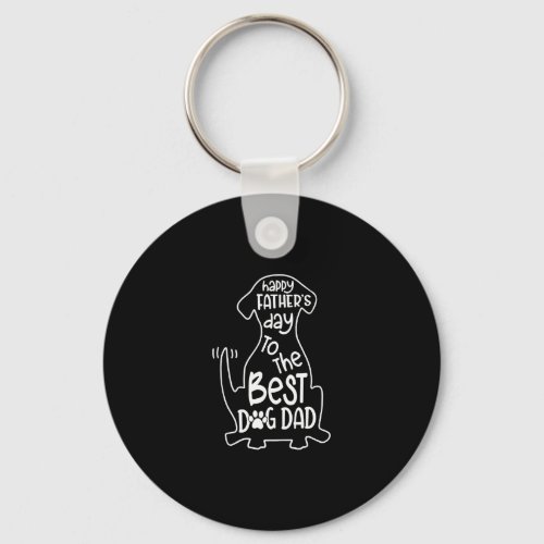 Mens Happy Fathers Day To Single Dog Dad Lover Keychain