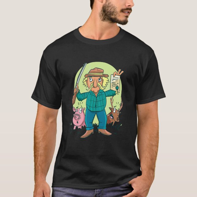 Mens Happy Hunting Deer Wildlife Hunting Season Bi T-Shirt (Front)