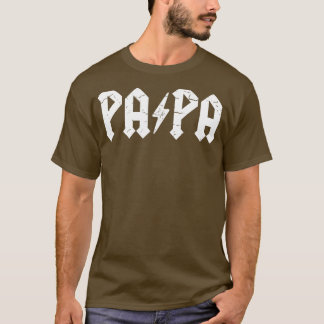 Mens Hard Rock Dad Papa Lightning Bolt T-Shirt