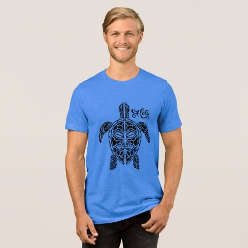 Mens Hawaiian Turtle T_Shirt Tri_Blend Shirt