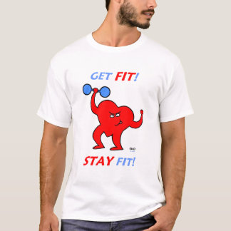 Mens Heart Fitness Exercise T-Shirt