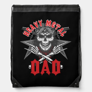 Mens Heavy Metal Dad Rock Band Metalhead Heavy Mus Drawstring Bag