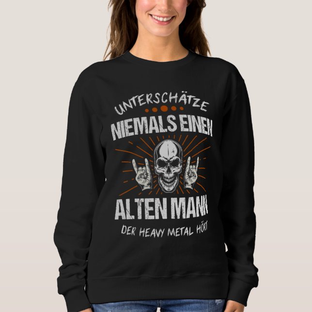 Mens Heavy Metal Death Chip Fork Skull Sweatshirt (Front)
