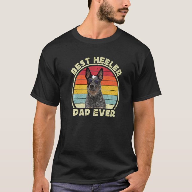 Mens Heeler Dad For Men Retro Blue Australian Catt T-Shirt (Front)
