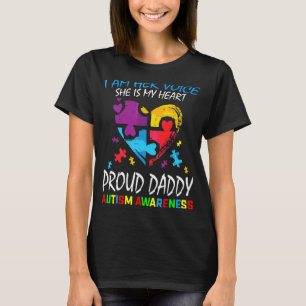 Mens Her Voice My Heart Daughter Autism Awareness  T-Shirt