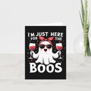 Mens Here For The Boos Cute Halloween Women Ghost Card