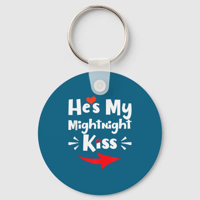 Mens He's My Midnight Kiss Happy New Year Matching Keychain (Front)
