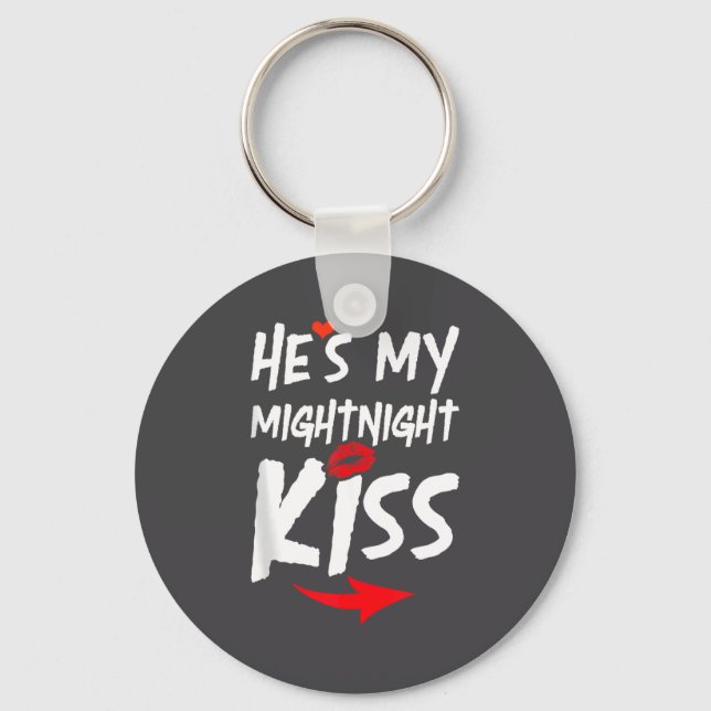 Mens He's My Midnight Kiss Happy New Year Matching Keychain (Front)