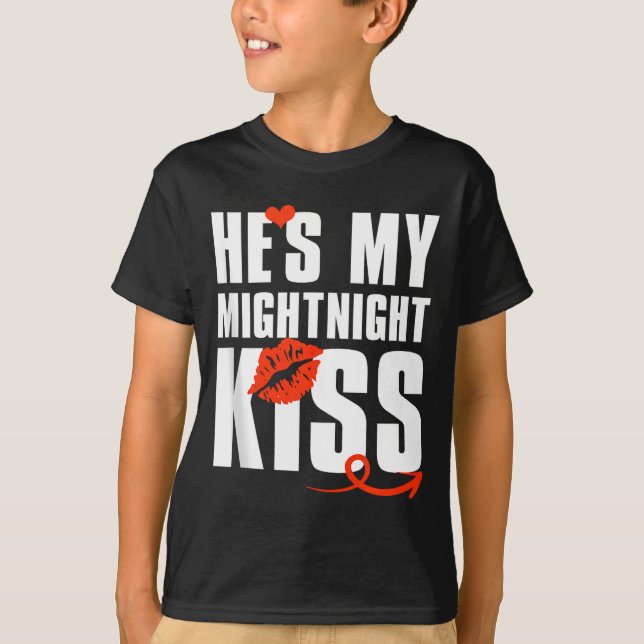 Mens He's My Midnight Kiss Happy New Year Matching T-Shirt (Front)