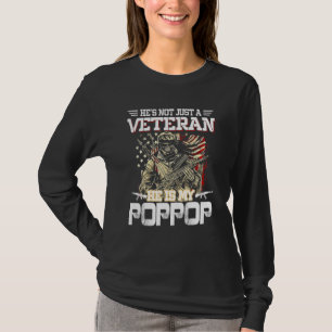 Mens Hes Not Just A Veteran He Is My Poppop Americ T-Shirt