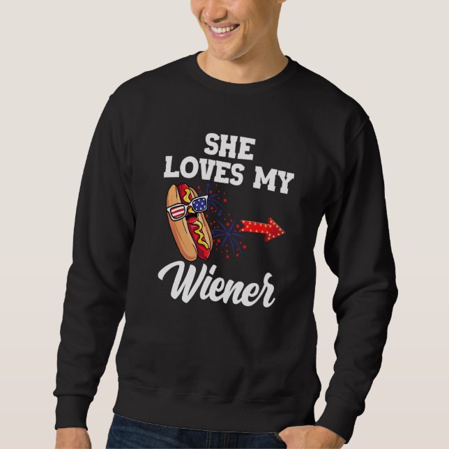Mens His & Hers Naughty Usa Outfit Matching Couple Sweatshirt (Front)