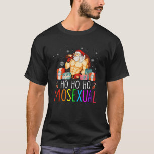 Mens Ho Ho Ho Mosexual Gay Santa Lgbt Pun Gay Prid T-Shirt