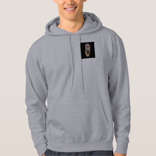 Mens Hooded Grey Sweatshirt Hoodie Walking Tiger