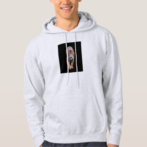 Mens Hoodie Double Sided Design Walking Tiger