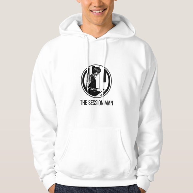 Men's hoodie with TheSession Man design (b&w) (Front)
