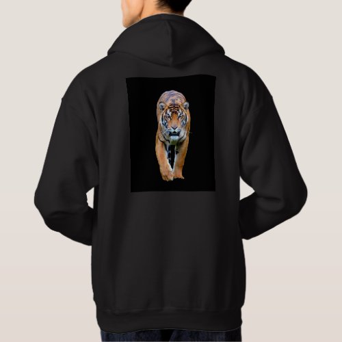 Mens Hoodies Back Design Print  Walking Tiger