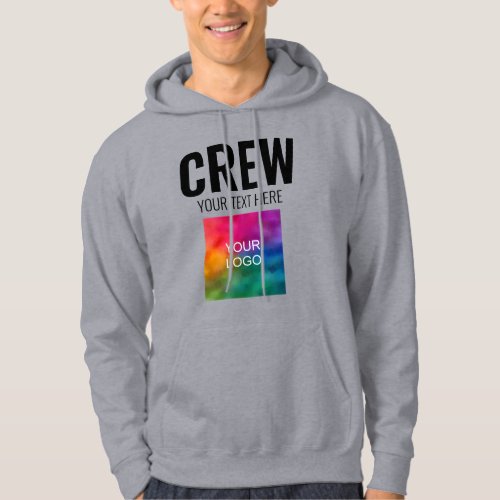 Mens Hoodies Front  Back Add Logo Text Here Crew