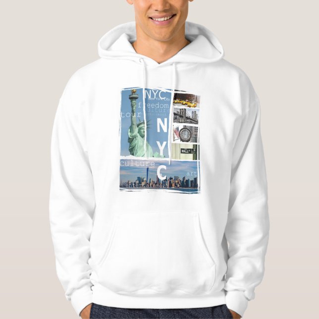 Mens Hoodies Nyc Brooklyn Bridge Manhattan (Front)