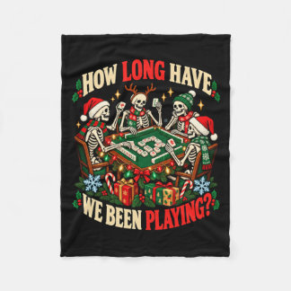 Mens How Long Have Been Playing Christmas Mahjong Fleece Blanket