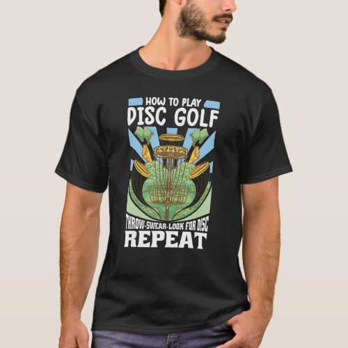 Mens how to play disk golf shirt for men funny dis