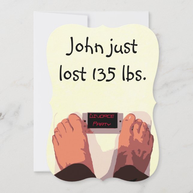 (Men's) Humorous Divorce Party Invitation (Front)