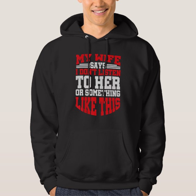 Mens Humorous Statement Couple Valentine's Day Par Hoodie (Front)
