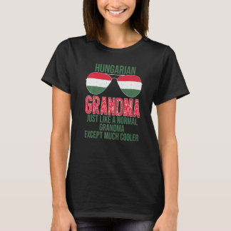 Mens Hungarian Grandma Hungary Flag Sunglasses Mot T-Shirt