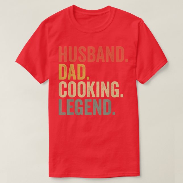 Mens Husband Dad Cooking Legend Funny Cook Chef Fa T-Shirt (Design Front)