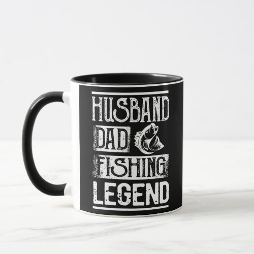 Mens Husband Dad Fishing Legend Funny Fishing Mug